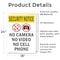 Signmission No Camera No Video With Symbol OSHA Security Notice Sign, Vinyl Decal, 18in W x 24in L, 2PK OS-2PACK-SN-D-1824-V-11720 - alternate 3